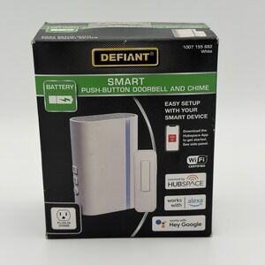 Defiant Smart Push-Button‎ Doorbell & Chime Kit DF-3015-00 Wireless Alexa/Google